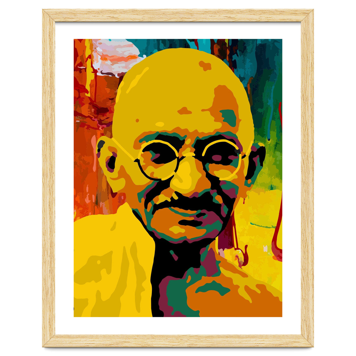 Mahatma Gandhi Colorful Abstract Art