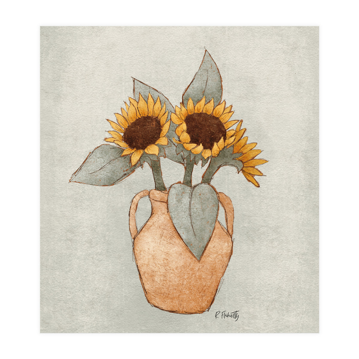 Sunflower Vase (Print Only)