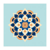 Mandala flower - orange and blue (Print Only)