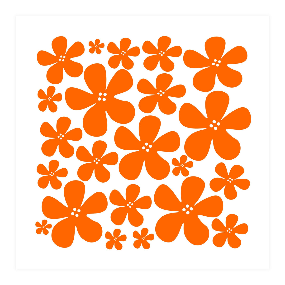 Orange Flowers Pattern (Print Only)
