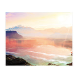 Sunrise Grandeur, Scenic Nature Landscape, Ocean Beach Travel Photography, Sea Waves Mindfulness (Print Only) thumbnail