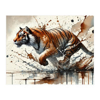 Dynamic Tiger In Motion (Print Only)