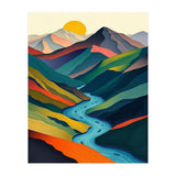 Minimalist Mountain River Landscape (Print Only) thumbnail