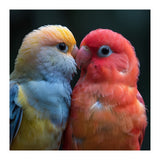 Two Lovebirds Nuzzling Close Up Portrait (Print Only) thumbnail
