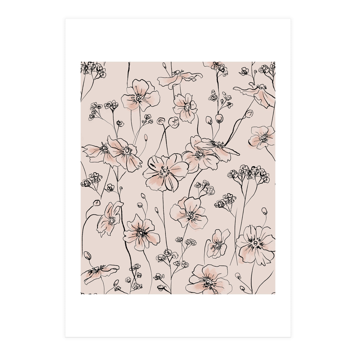 Wild Roses Floral Pattern (Print Only)