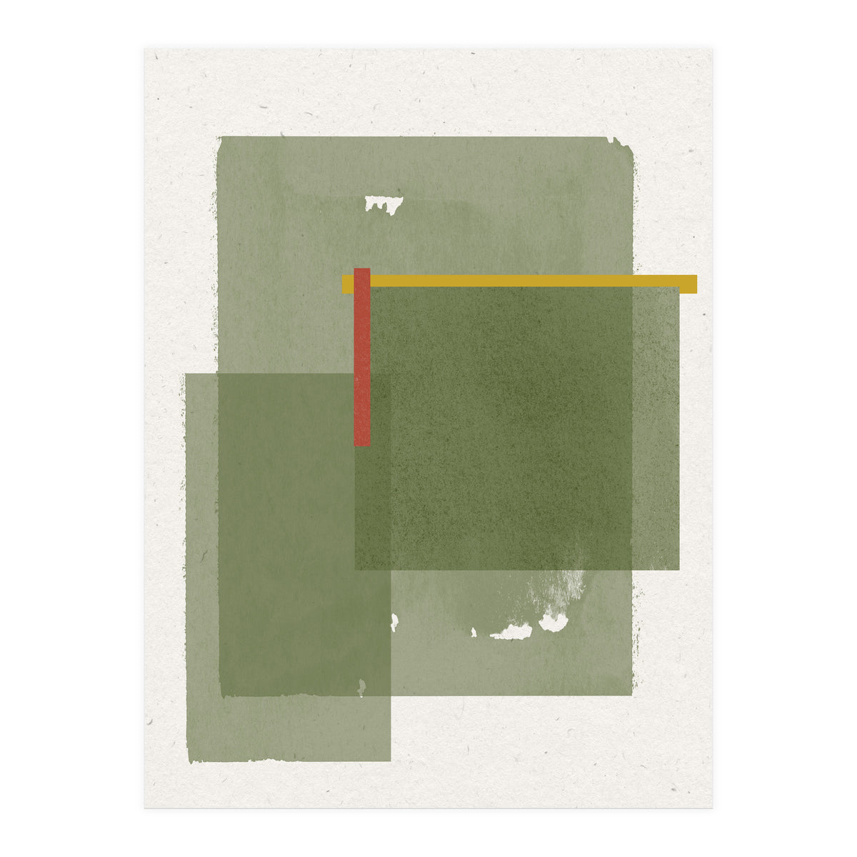 GREEN WATERCOLOR SHAPES NO.2 (Print Only)