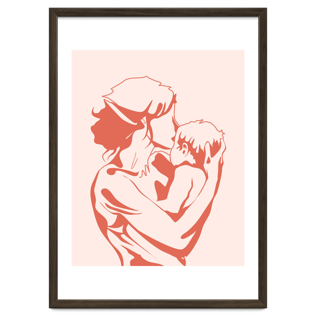 Motherhood, Human Emotion Line Art, Mother Parents Child Baby, Love Care Expression Bohemian Concept