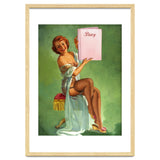 Pinup Girl Posing With Her Big Diary Book thumbnail