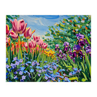 Vibrant Spring Meadow Oil Painting (Print Only)