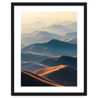 Misty Desert Mountain Range Art