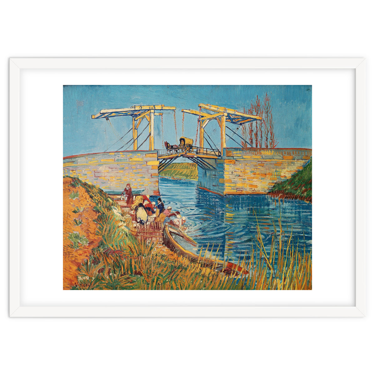 Drawbridge at Arles with a group of washerwomen (pont de Langlois, Arles, France).