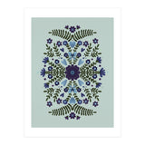 Flowers And Bows Blue And Green (Print Only) thumbnail