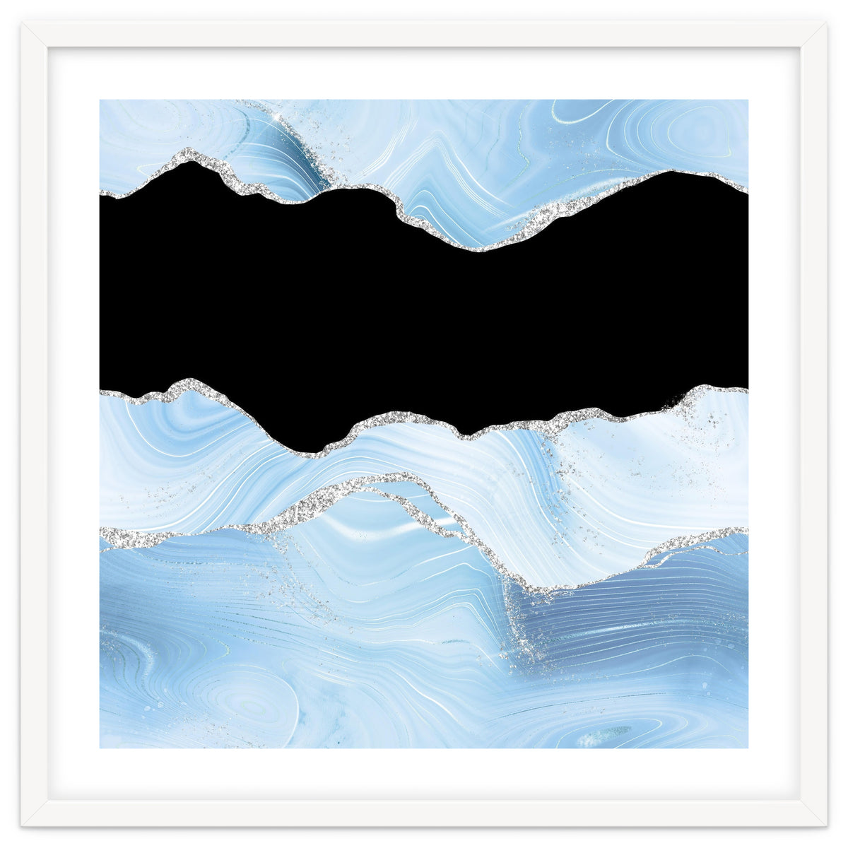 Blue & Silver Agate Glitter Texture 03