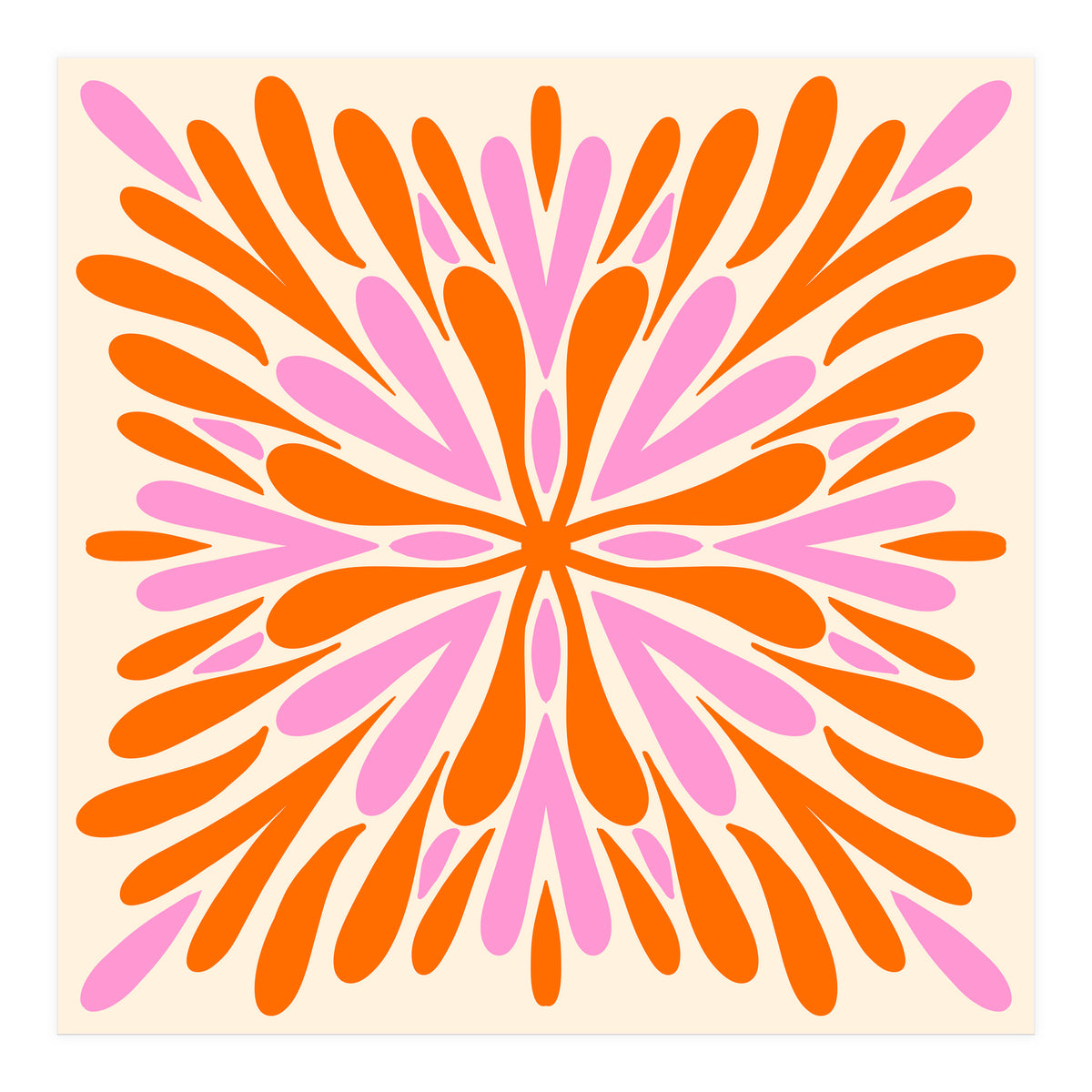 Symmetry Petals - pink and orange (Print Only)