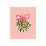 Mistletoe And Pink Bow (Print Only) thumbnail