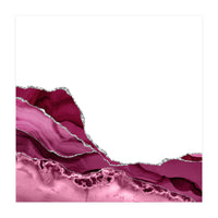 Burgundy & Silver Agate Texture 09 (Print Only)