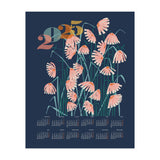 calendar 2025 Linocut flowers blue (Print Only) thumbnail