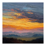 Vibrant Golden Hour Horizon Over Distant Mountain Ridges (Print Only) thumbnail