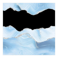 Blue & Silver Agate Glitter Texture 03 (Print Only)