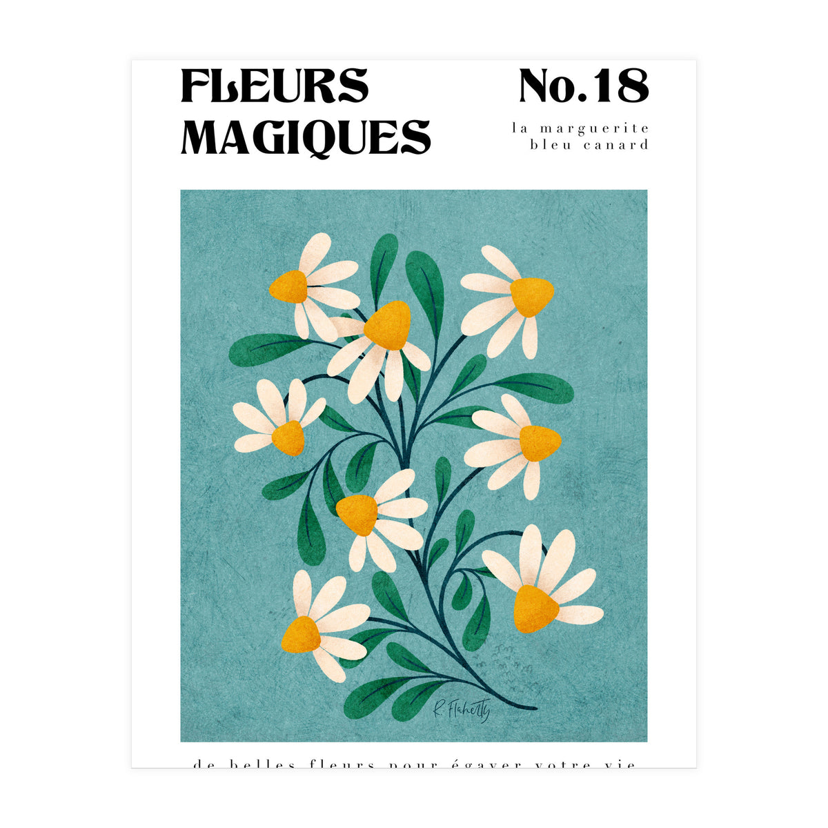 Magical Flowers No.18 Duck Egg Daisies (Print Only)