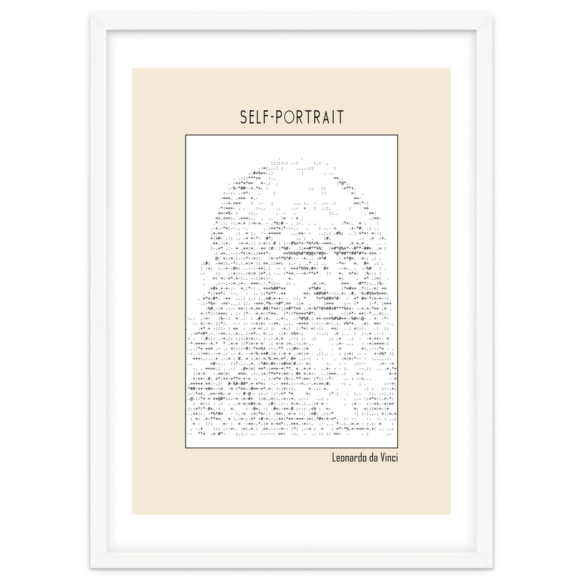 Self Portrait – Leonardo Da Vinci (ascii Art)