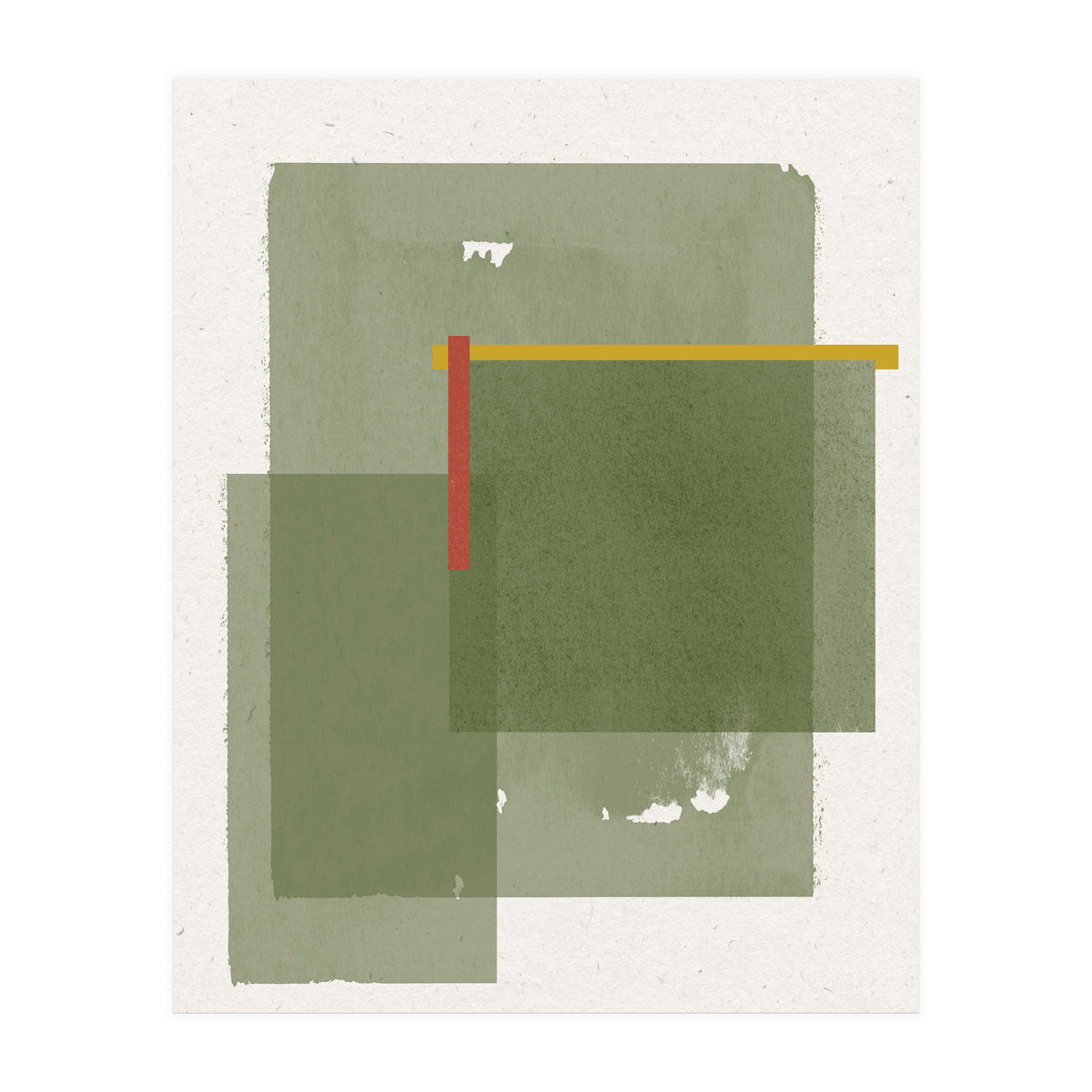 GREEN WATERCOLOR SHAPES NO.2 (Print Only)