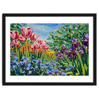 Vibrant Spring Meadow Oil Painting