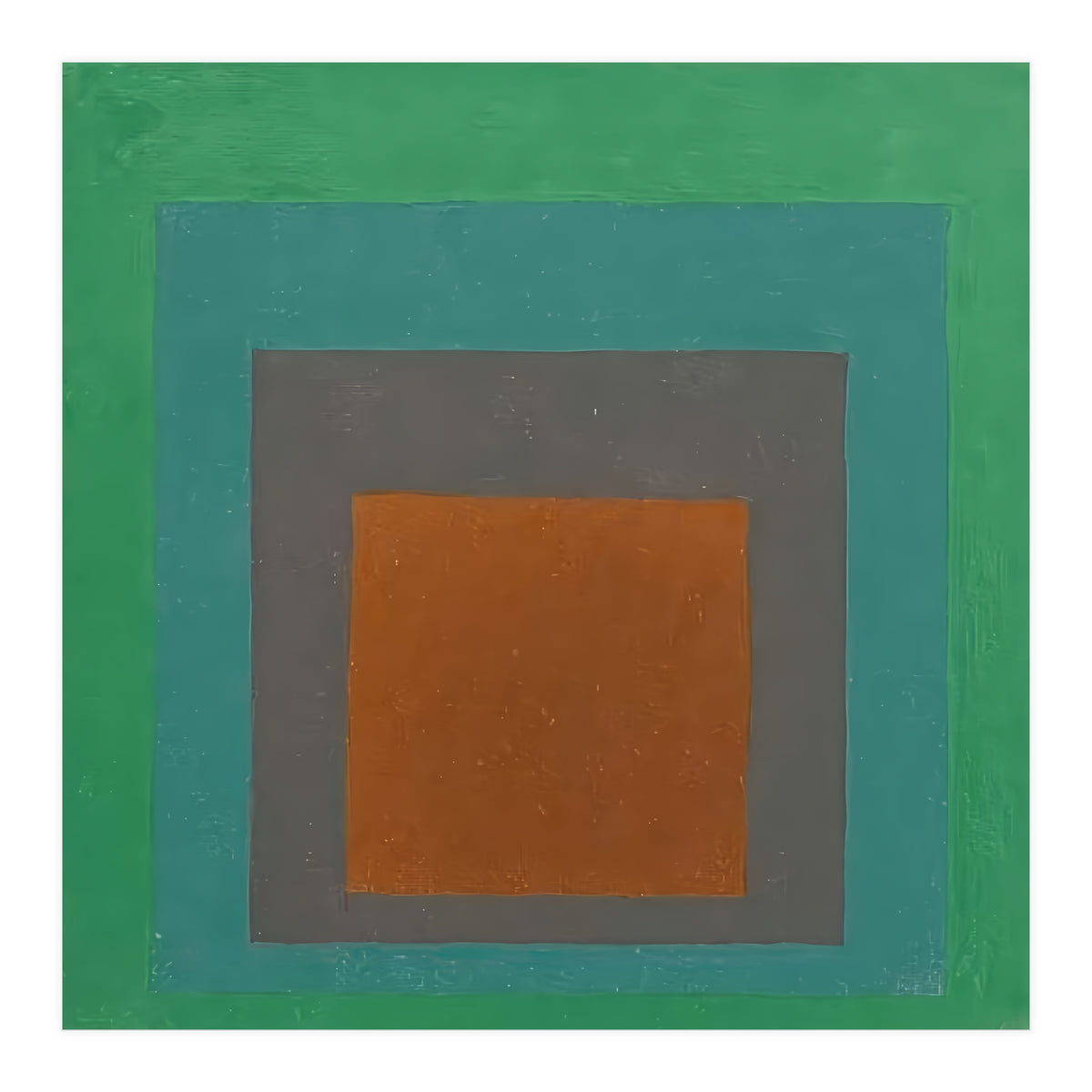 JOSEF ALBERS - HOMAGE TO THE SQUARE GREY BROWN GREEN (Print Only)