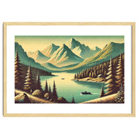 Vintage Alpine Lake Poster