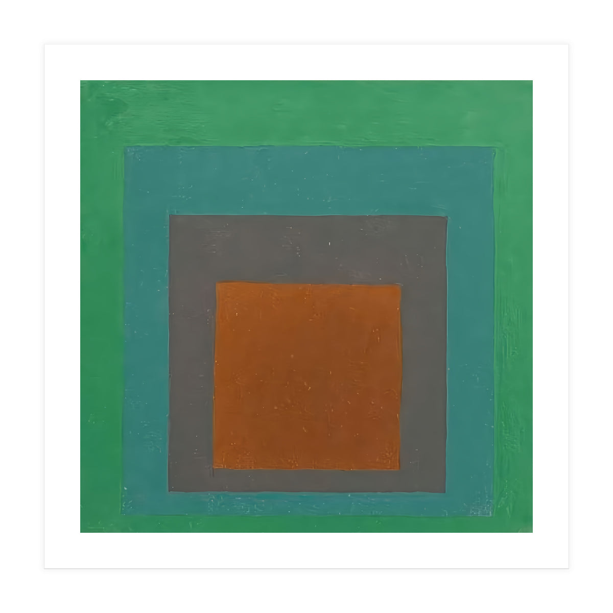 JOSEF ALBERS - HOMAGE TO THE SQUARE GREY BROWN GREEN (Print Only)