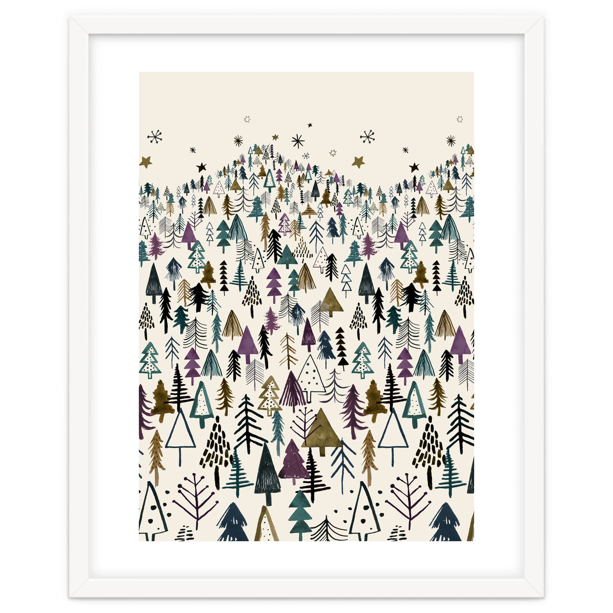 Mountain Forest Trees Winter