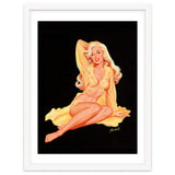 Pinup Girl Posing In Yellow Dress thumbnail