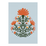Symmetrical floral bouquet - orange and green (Print Only) thumbnail
