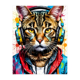 Cat In Headphones music (Print Only) thumbnail