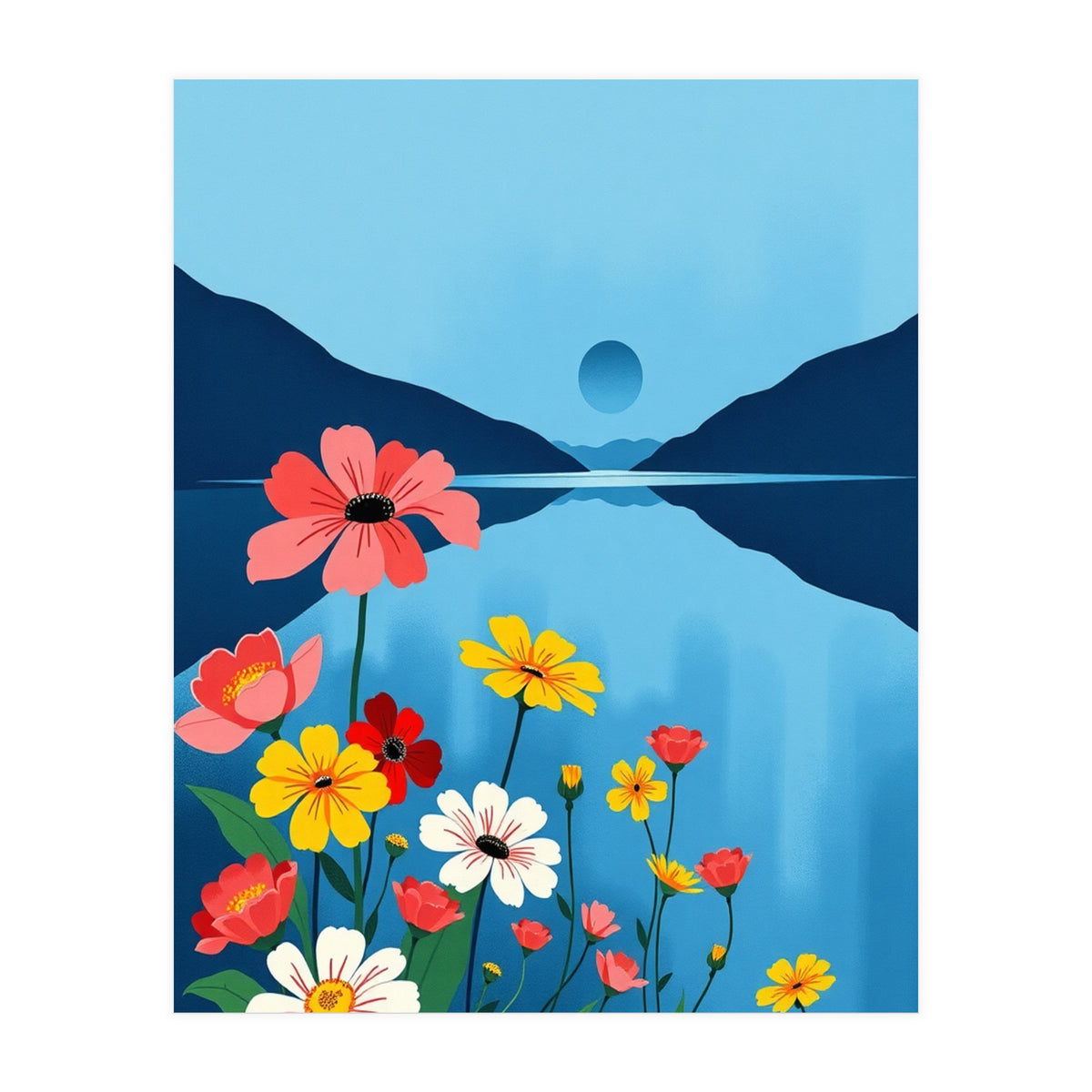 Floral Lake Calm (Print Only)