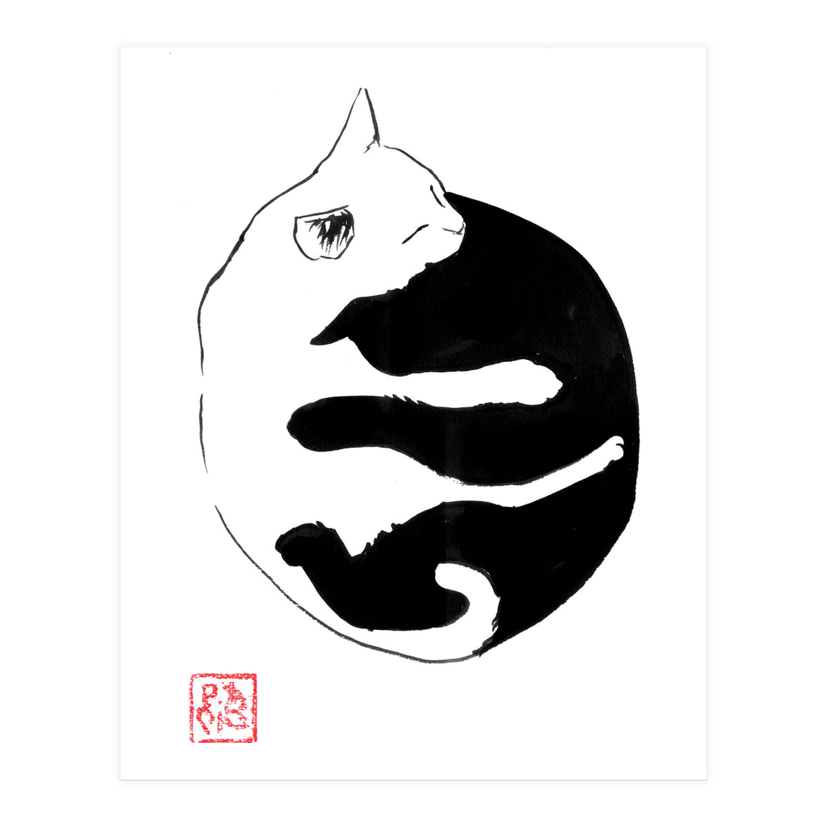 Ying yang Cat (Print Only)