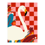 Checkers & The Great Egret, Wildlife Animals Maximalist Eclectic, Bold Heron Botanical Nature Jungle Bohemian (Print Only) thumbnail