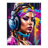 Girl In Headphones, Graffiti (Print Only) thumbnail