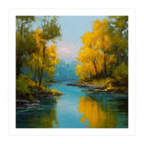 Serene Autumn River Landscape (Print Only) thumbnail