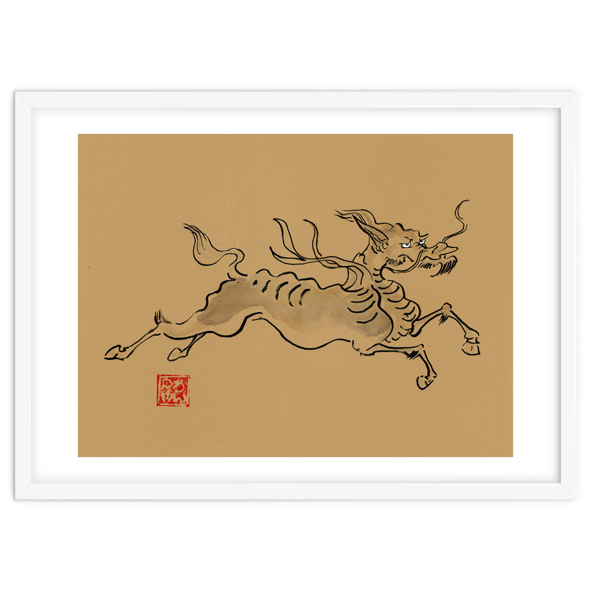 Kirin On Brown Paper