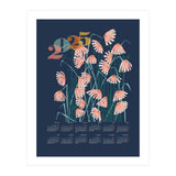 calendar 2025 Linocut flowers blue (Print Only) thumbnail