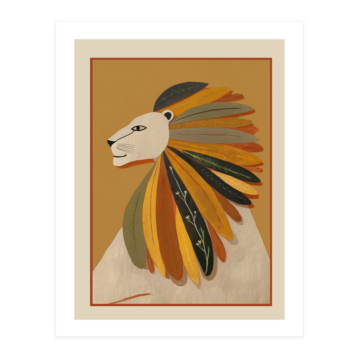 Leaf Mane Lion I (Print Only)