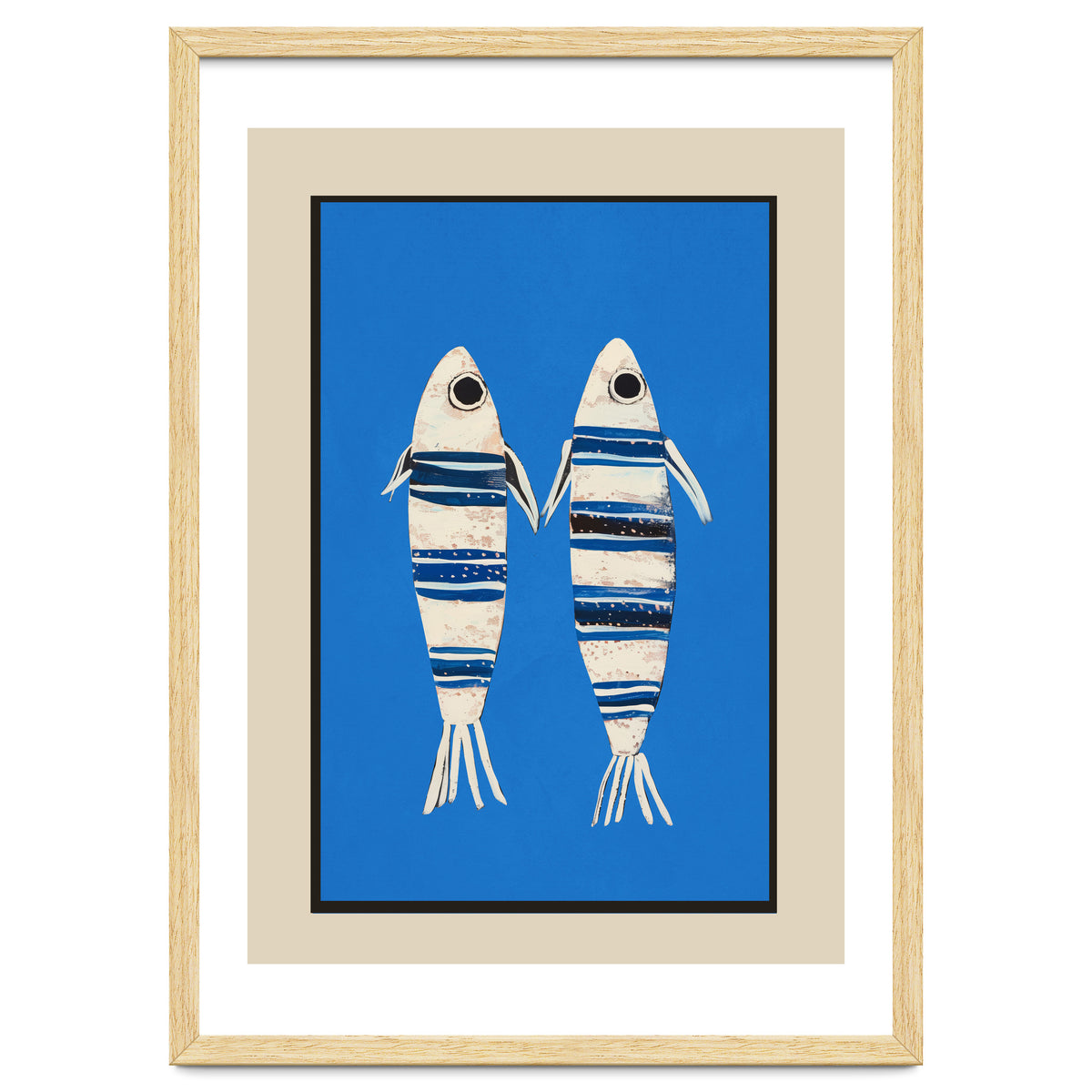 Minimal Fish On Blue