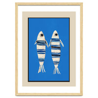 Minimal Fish On Blue