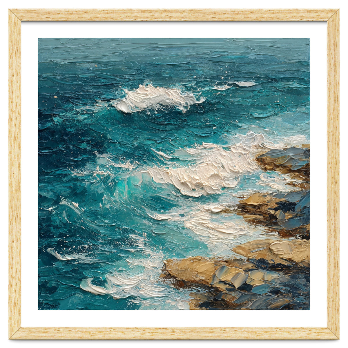 Dynamic Coastal Swell with Sculpted Turquoise Waves