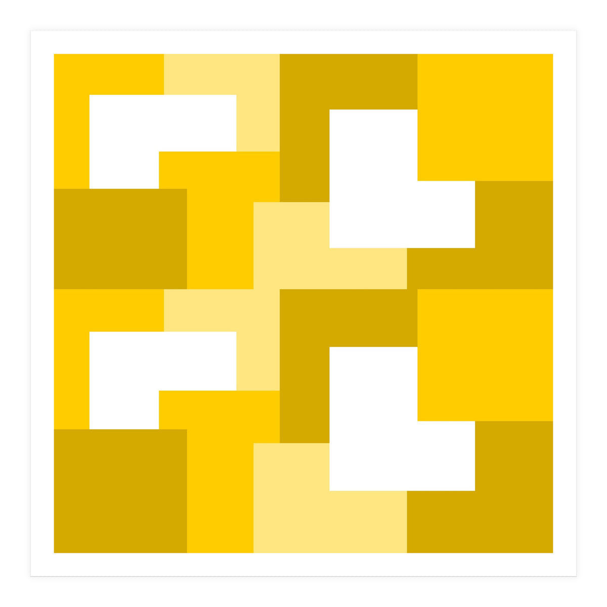 Yellow Abstract Square Tiles Pattern (Print Only)