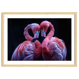 Two Pink Flamingos Forming A Heart Shape thumbnail