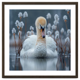 Swan Floating Serene On Calm Water thumbnail