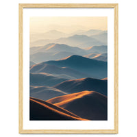 Misty Desert Mountain Range Art