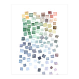 Watercolor Geometric Square Shapes Blue (Print Only) thumbnail